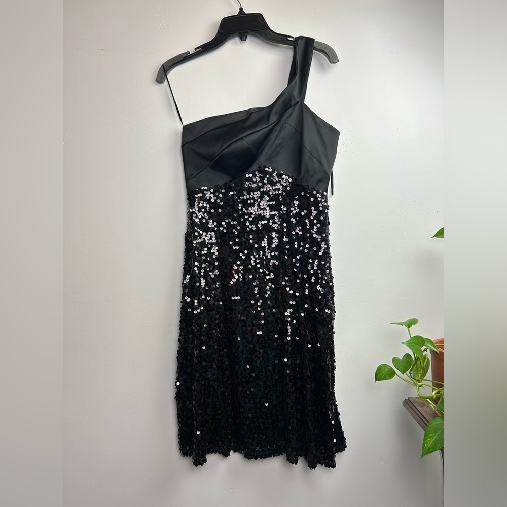 Vintage fairy 80s 90s Y2K Signature by sangria 4 Sequins Satin One shoulder Mid